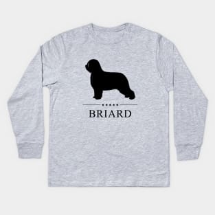 Briard Black Silhouette Kids Long Sleeve T-Shirt